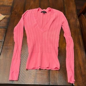 Express deep v neck cable knit top